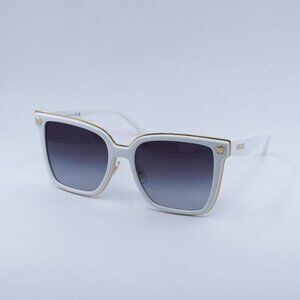 Versace VE2278D 314/8G Sunglasses White Square Frame, Grey Lenses